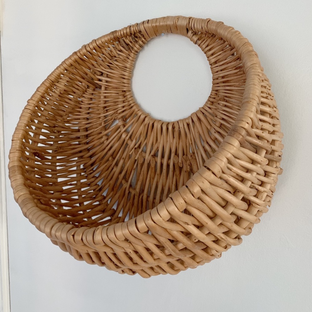 Vintage Wicker Rattan Hanging Basket